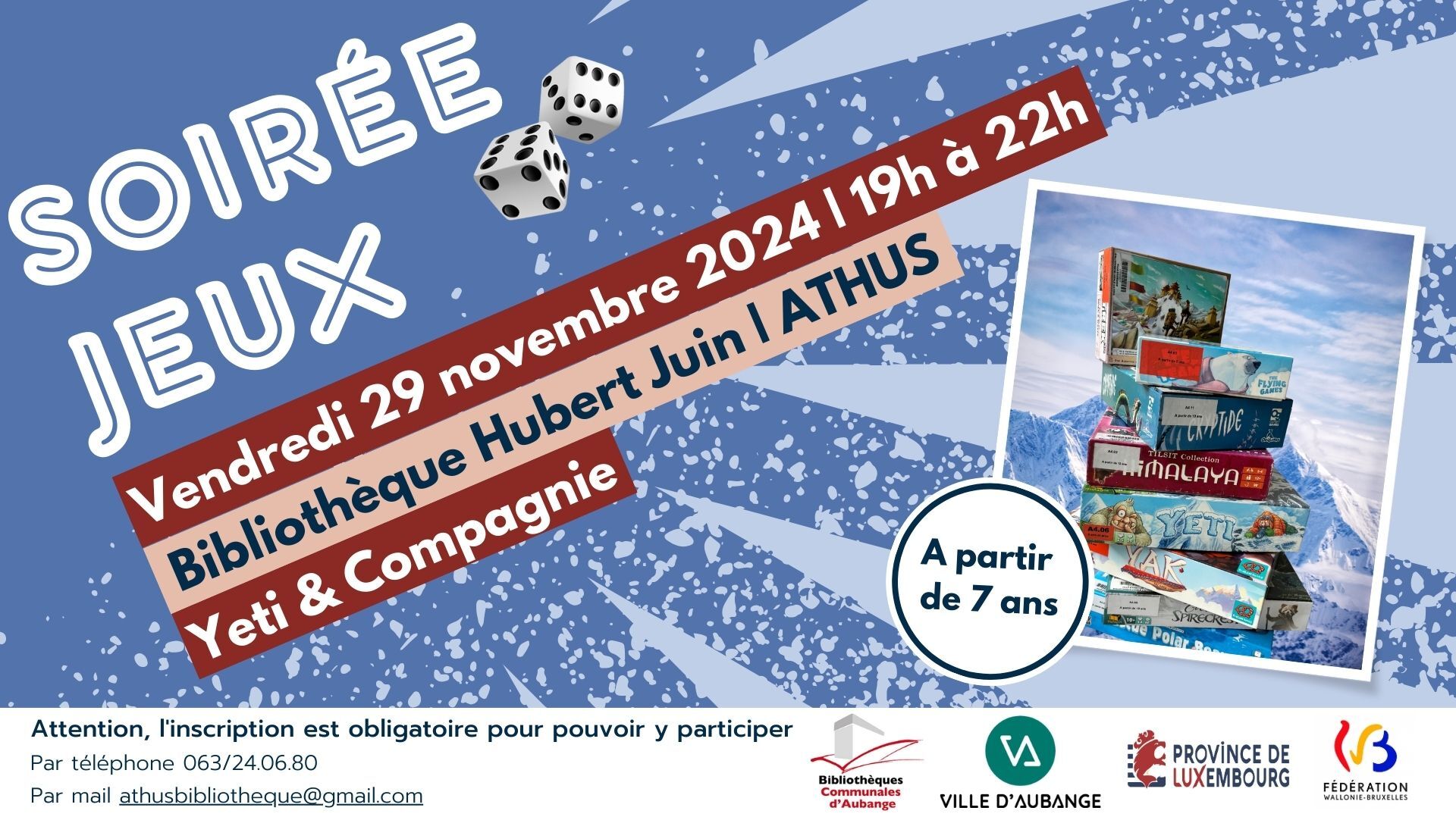 Soirée jeux à la bibliothèque d'Athus | Yeti & Compagnie