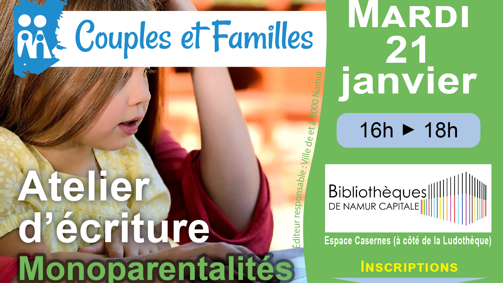 Atelier d'écriture avec Couples et Familles : monoparentalités